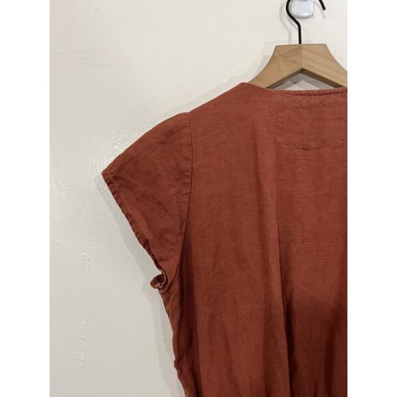 Not Perfect Linen Margaret Sleeveless Linen Jumpsuit Tie Wrap S European Luxury - Picture 9 of 15